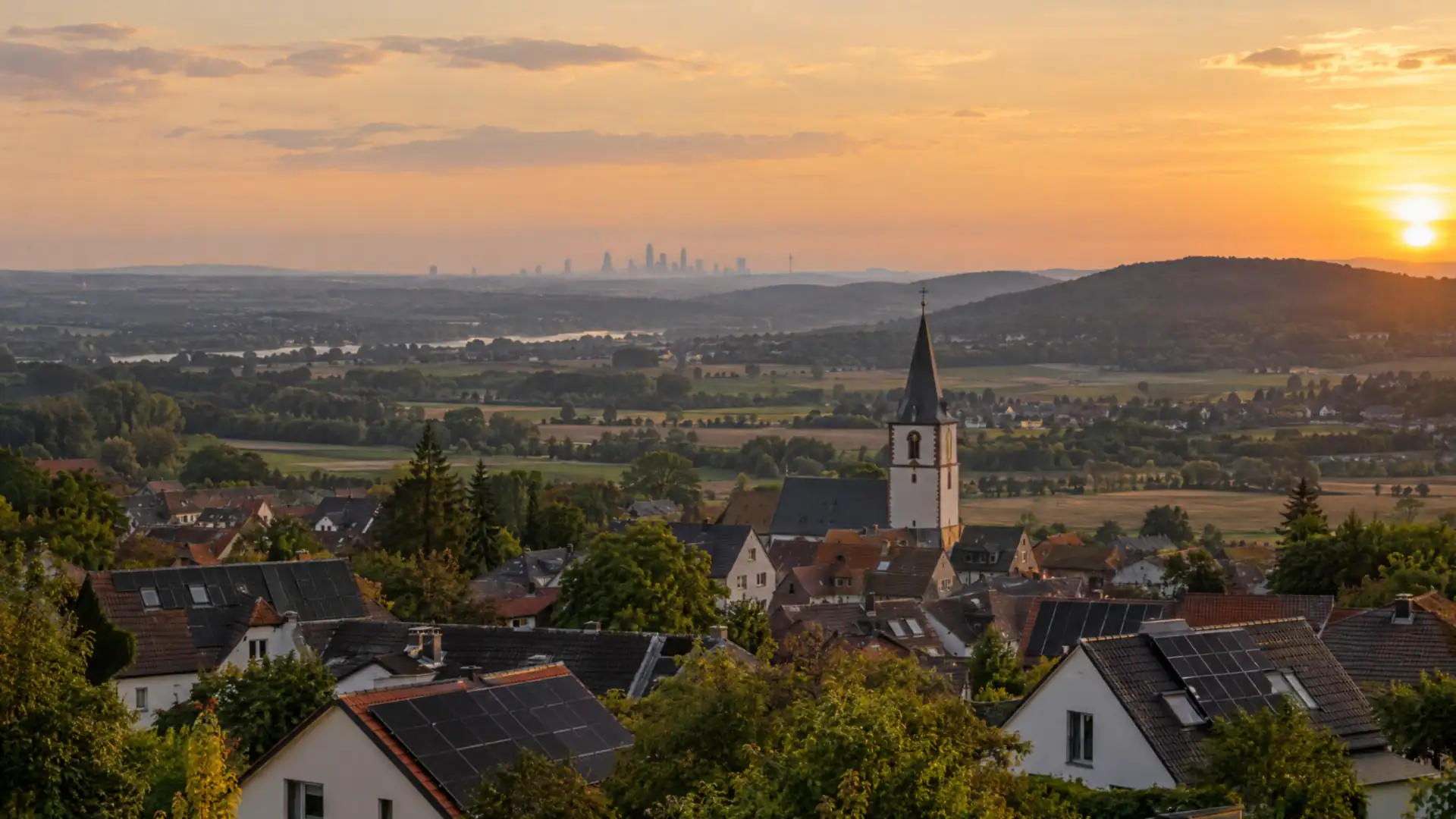 Rhein-Main-Gebiet im Abendlicht